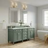 James Martin Vanities Brittany 72in Double Vanity, Smokey Celadon w/ 3 CM Ethereal Noctis Top 650-V72-SC-3ENC